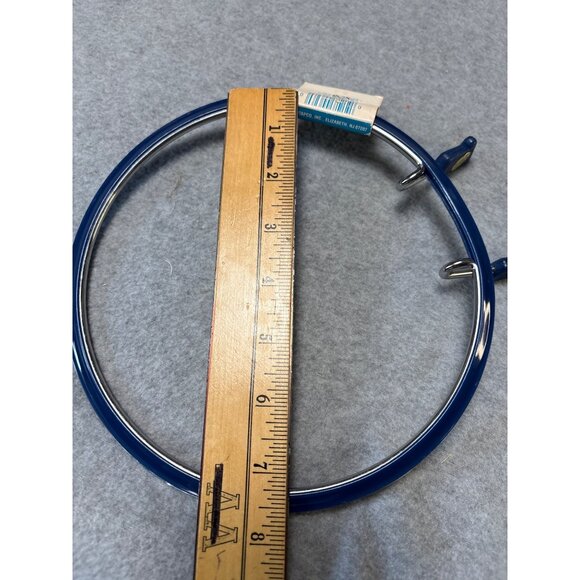 7" Spring Tension Embroidery Hoop with Metal Frame & Blue Plastic Handles - Picture 6 of 6